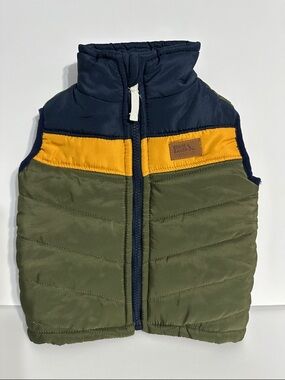 Eddie Bauer Colorblock Kids Puffer Vest - Navy, Olive, Mustard 18 months